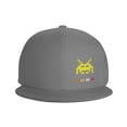 thumbnail image 3 of DouZhe Flat Brim Cap Snapback Hat, UFO Invader Alien Space Game Prints Adjustable Gray Adult Baseball Cap, 3 of 6