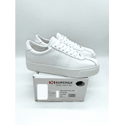 Superga Unisex 2854 Club 3 Full Comfort Leather Sneaker- Tot White, WOMEN US 6.5