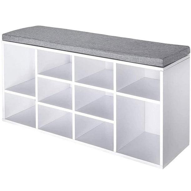 Cubbie Shoe Cabinet Storage Bench With Cushion Adjustable Shelves White Color Com Cubbie Shoe Cabinet Storage Bench With, Cubbie Shoe Cabinet Storage Bench With Cushion Adjustable Shelves