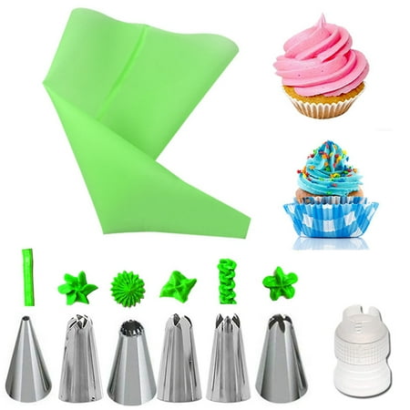 

8PCS Cake Decorating Kit Reusable Assorted Stainless Steel Icing Tip Pastry Bag