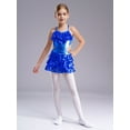 thumbnail image 4 of Alvivi Robe de Performance de Danse Latine Jazz Hip Hop Sans Manches à Volants à Paillettes pour Filles Bleu 10, 4 of 6