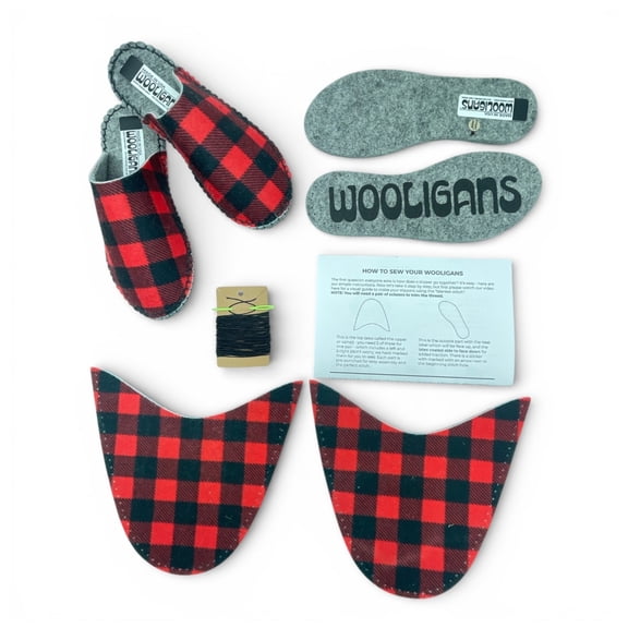 WOOLIGANS Slipper Making Craft Kit (Men's US Size 10/11)