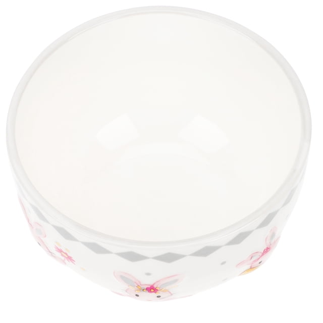 FELTECHELECTR Cuenco de arroz de cerámica para vajilla de cocina con diseño de conejo, cuenco para mesa, cuenco para gachas de Pascua