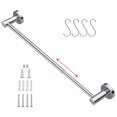 thumbnail image 1 of Adjustable Matte Black Bath Towel Bars 16 to 276 Inch iMomwee 304 Stainless Steel Single Towel Rack Wall Mounted Towel Rail Holder for Bathroom Washroom Retractable Towel Rod with S Hooks, 1 of 1