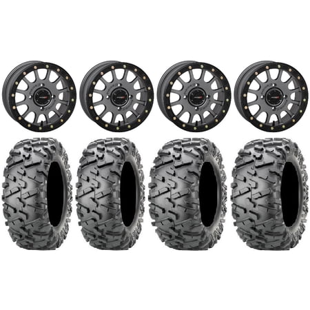 System 3 SB-5 Grey 14 Wheels 28 BigHorn 2.0 Tires Kawasaki Teryx Mule