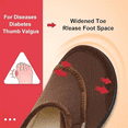 thumbnail image 3 of Barerun Men Diabetic Slippers Rubber Sole Adjustable Wide Indoor Outdoor House Shoes, 3 of 7