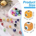 thumbnail image 2 of Uxcell 12mm/16mm Bolas de Ojo Malvado, 10 Pcs Charm de Ojo Malvado Turco de Resina con Gran Agujero para Conector de Pendiente para Hacer Pulseras, Collares, Aretes, Naranja, 2 of 7