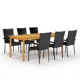 thumbnail image 1 of vidaXL 7 Piece Garden Dining Set Black, 1 of 7
