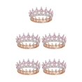 thumbnail image 1 of Ruiboury Exquisite Craft And Detailed Carved Wedding Hair Crown For Brides Wide Application Tiaras And Crowns Gold + pink 5Set, 1 of 6