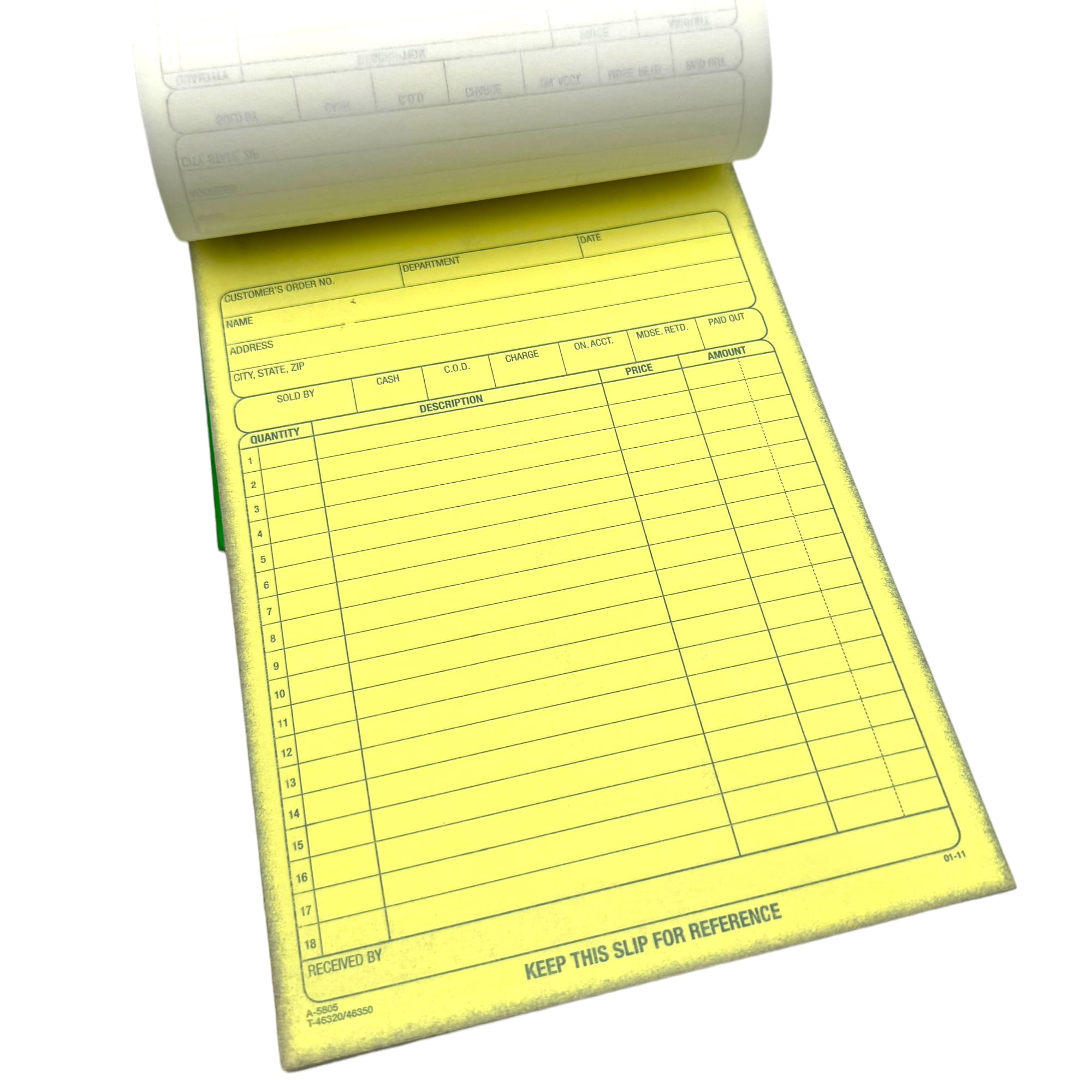 (6 PACK) Adams Sales Order Book, 2-Part, Carbonless, White/Canary, 5-9/16 x 8-7/16 inches, 50 Sets per Book (DC5805)