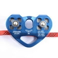 thumbnail image 4 of 6X Outdoor Climbing Pulley Biaxial Transport Steel Cable Expand Heart-Shaped Double Pulley Blue, 4 of 5