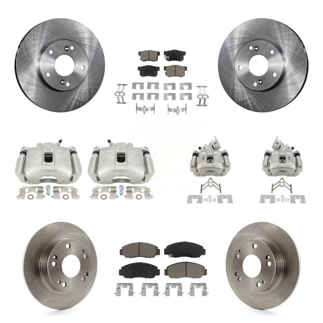 CMX Front Rear Disc Brake Caliper Rotors and Ceramic Pads Kit (10Pc) for Car Honda Accord KC8-101027C