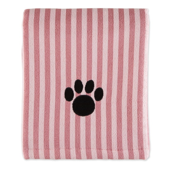 Bone Dry Microfiber Grooming Towel for Pets, Striped X-Large, 41x23.5", Rose