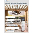 thumbnail image 6 of Zardon 20" Outdoor Ceiling Fan with Light and Remote, 7 Blades Caged Waterproof Gazebo Fan for Patio, Porch, Pergola Canopy, App Control, 6 of 9