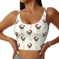 thumbnail image 1 of Balery Christmas Pug Dog Sujetadores deportivos con espalda cruzada para mujer, acolchados, sin costuras, de alto impacto, ideales para yoga, gimnasio, entrenamiento y fitness.-Small, 1 of 8