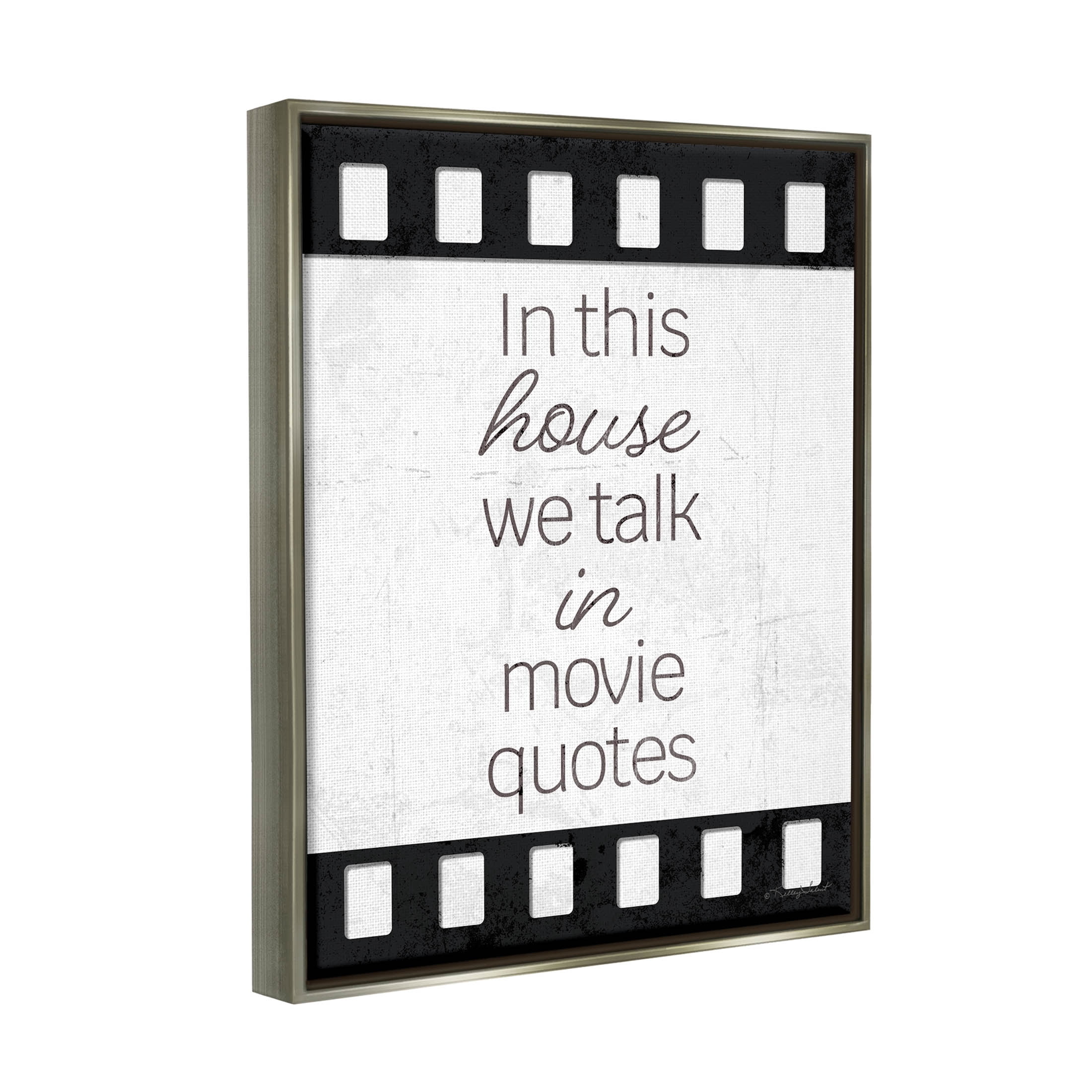 In This House Movie Quotes Phrase Typography Graphic Art Luster Gray Framed Art Print Wall Art