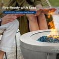 thumbnail image 4 of Outdoor Propane Fire Pit Table - CSA/ETL Certified Safe 40,000 Pulse Ignition Weatherproof Round Propane Gas Fire Table - Adjustable Flame, Thermocouple - PVC Cover, Lava Rock - SereneLife SLNFBAL7, 4 of 7