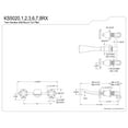 thumbnail image 5 of Kingston Brass KS5020RX Belknap Two-Handle Wall Mount Roman Tub Faucet, Matte Black, 5 of 7