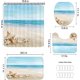 thumbnail image 5 of Juego de 4 cortinas de ducha con diseño de delfines, decoración para baño con diseño de océano azul y alfombras antideslizantes, tapete en forma de U para baño, tapa de inodoro, cortinas de baño, 5 of 7