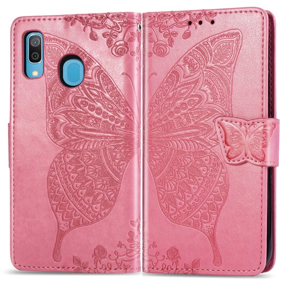 Galaxy A31 Case, Galaxy A31 Wallet Case Folio Case Magnetic Closure RFID Blocking Card Slots Kickstand Case Shockproof Absorption Double Protection Case for Samaung Galaxy A31, Pink