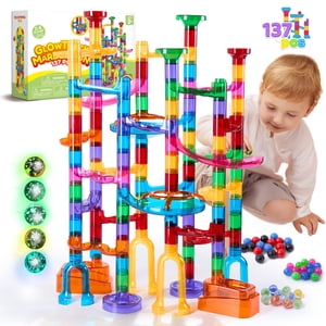 Joyfy 137-Piece Glowing Marble Run Game Set