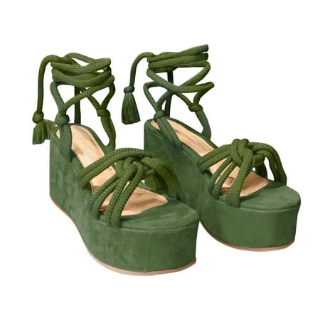 

Anti-Slip Platform Sandals Women s Strappy Platform Wedges Sandals Casual Summer Open Toe Sandals