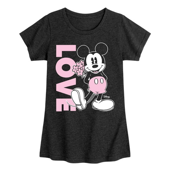 Disney - Mickey Love - Toddler & Youth Girls Short Sleeve Graphic T-Shirt