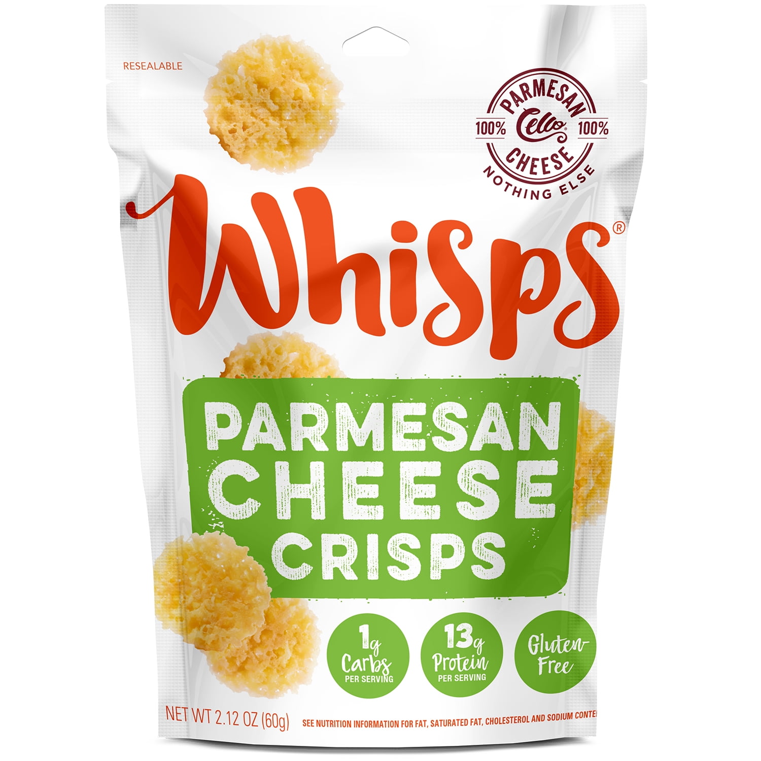 Whisps Parmesan Cheese Crisps, 2.12oz