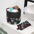 thumbnail image 6 of PhooArto Drawstring Cosmetic Bag, Barrel Shaped Portable Travel Makeup Bags, Peacock and Flowers Pattern Large Capacity Waterproof Multifunctional Bucket Toiletry Bag, 6 of 6