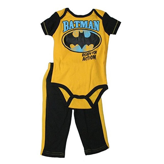 Batman Ready For Action! Baby Boy's Pants and Romper Set Infant