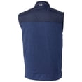 thumbnail image 3 of Men's Cutter & Buck Navy West Virginia Mountaineers Vault Stealth Hybrid Quilted Full-Zip Windbreaker Vest, 3 of 3
