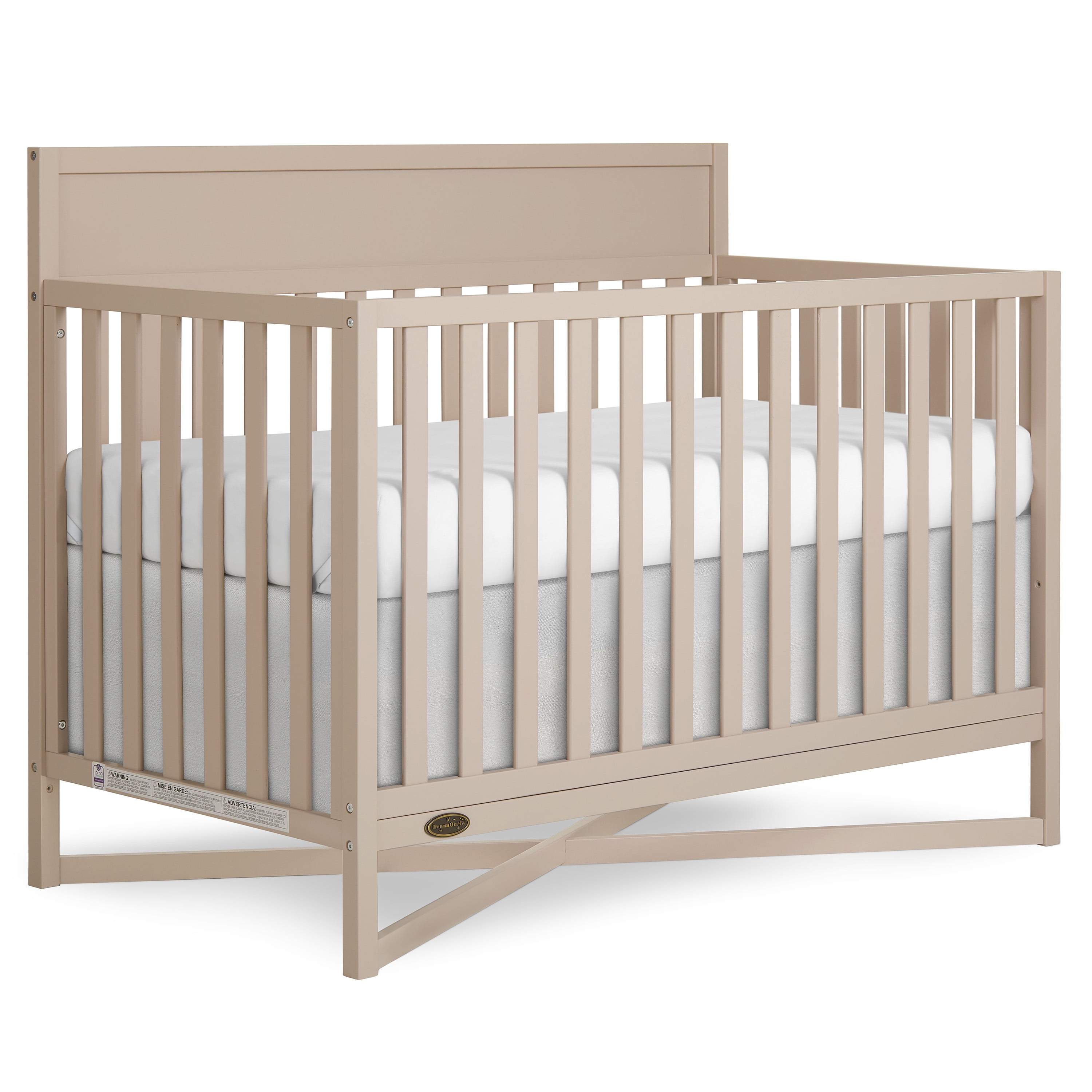 Dream On Me Owen 5-in-1 Convertible Crib, Greenguard Gold & JPMA Certified, Converts from Baby Crib to Toddler Bed, Kids Bed and Full Size Bed, Almond Butter
