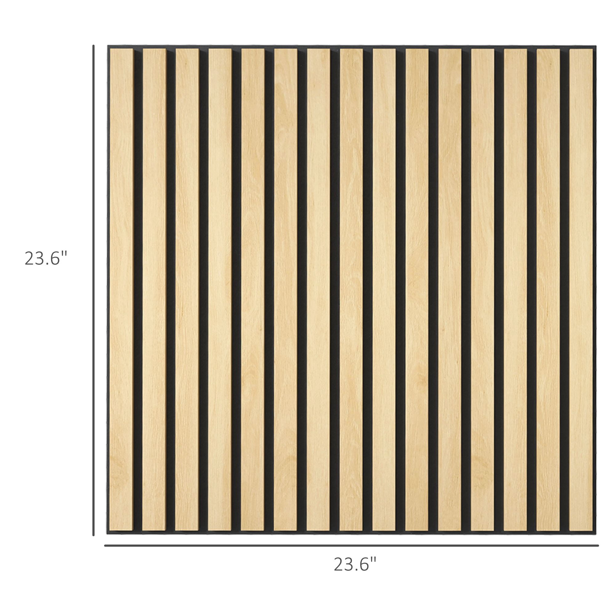 Dranite 24" x 24" Acoustic Wood Slat Panels, 4 Pack, Sound Absorbing Wall Panels for Home Decor