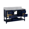 thumbnail image 6 of Beverly 60" Single Bathroom Vanity with Royal Blue Cabinet and Carrara Marble Top, 6 of 6