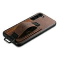 thumbnail image 3 of for Samsung Galaxy S23 Plus PU Leather Card Slots Back Case, Classic Wristband Kickstand Finger Ring Shockproof Protective TPU Frame Case for Samsung Galaxy S23 Plus Women Men Boys Girls, Brown, 3 of 5