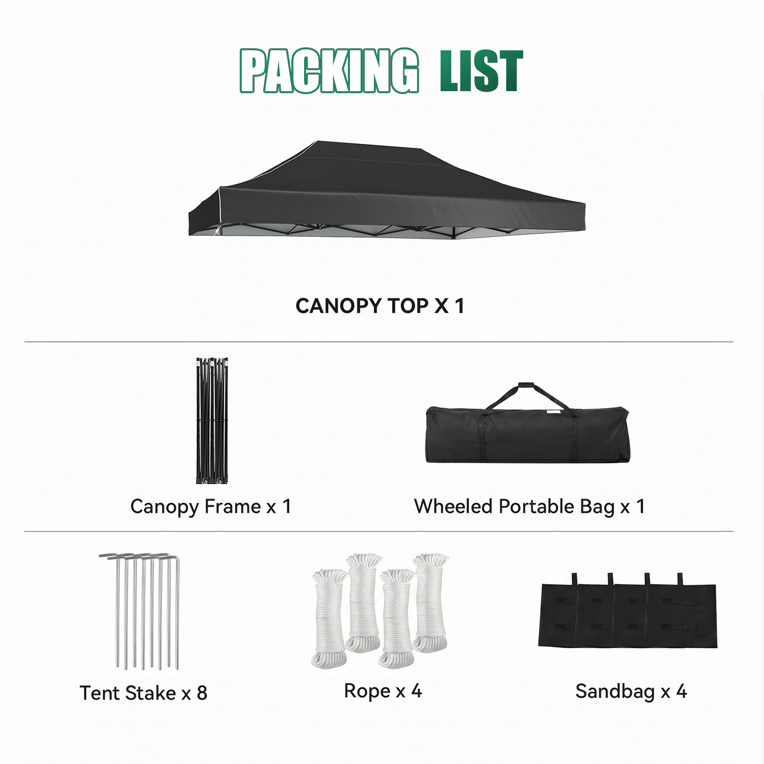 Dateyes 10x15FT Pop Up Canopy, Outdoor Canopy Tent with Carry Bag, Easy Setup Portable Instant Canopy with 4 Sandbags and 8 Stakes for Outdoor Events, Commercial, Beach, Backyard, Lawn, Black