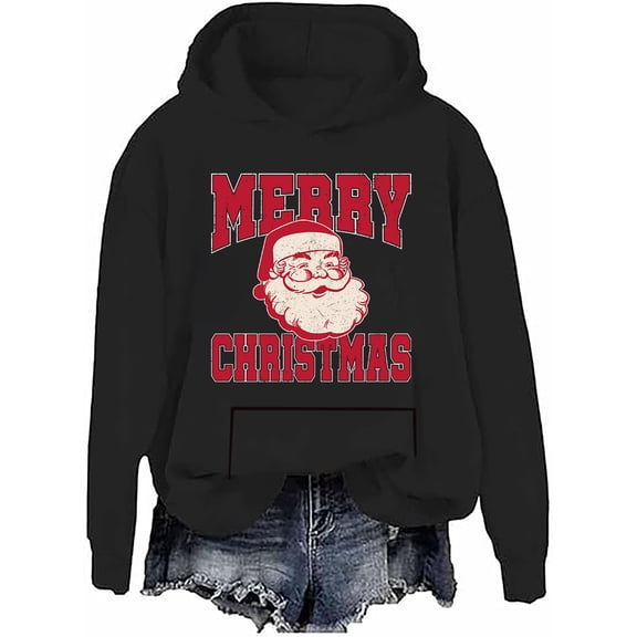 Merry Christmas Santa Hoodie Vintage Santa Christmas Sweatshirt Xmas Holiday Retro Christmas Vibes Shirts