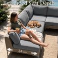 thumbnail image 3 of LayinSun 6-Piece Wicker Rattan Patio Furniture Set, Deep Seating Outdoor Modular Sectional Sofa Conversation Set with Thick Cushions for Lawn, Garden, 3 of 7