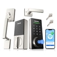 thumbnail image 1 of Juego Smart Lock Philips WiFi con manijas para puerta delantera en níquel satinado, 1 of 9