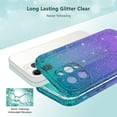 thumbnail image 2 of iPhone 14 Plus Case, Rosebono Hybrid Glitter Sparkle Transparent Colorful Gradient Skin Cover Case For iPhone 14 Plus (Teal/Purple), 2 of 4