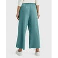 thumbnail image 3 of Hanes Originals Women's French Terry Wide Leg Cropped Pants Cactus XS, 3 of 7