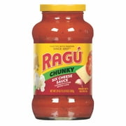 Ragu Chunky Six Cheese Pasta Sauce with Diced Tomatoes, Onions, Basil, and Garlic, 24 oz