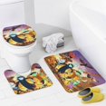 thumbnail image 4 of Opuestos solares-theme 4-Piece Shower Curtain Set with Rugs, Waterproof Bathroom Decor Set Includes Bath Mat, U-Shaped Rug, Toilet Lid Cover and Curtain with Hooks, 4 of 6