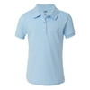 French Toast - Little Girls SS Interlock Fitted Knit Polo Picot Collar Blue / 6X