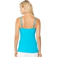thumbnail image 2 of Hanes Womens Stretch Cotton Cami with Built-In Shelf Bra, XL, Flying Turquoise, 2 of 3