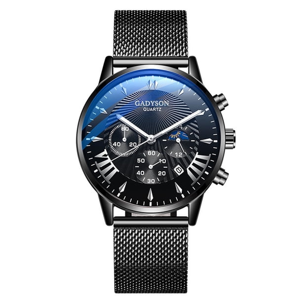 Reloj de cuarzo para hombre, relojes para hombre, reloj de pulsera analógico de cuarzo de cuero con caja de acero inoxidable deportivo de moda para hombre, reloj para hombre