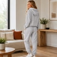 thumbnail image 5 of 2 Piece Fall Sets for Women Fall Drawstring Joggers Matching Long Sleeve Hoodies Lounge Cozy 2026 Outfits with Pockets Gray 2XL, 5 of 6