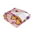 thumbnail image 3 of XMXT Throw Blanket, Vintage Pink Colorful Butterfly Machine Washable Blankets for Sofa, 40 x 30 inches, 3 of 9