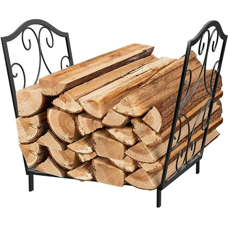 

EastVita Fireplace Decorative Firewood Rack Iron Indoor/Outdoor Firewood Storage Rack Log Stand Stacker Holder Wood Rack for Firewood