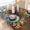 thumbnail image 6 of Placemats Set Of 4 / 6, Black Marble Pattern Sunflower Placemats For Dining Table Indoor/Outdoors Heat Resistant Washable Placemats 18" X 12", 6 of 8